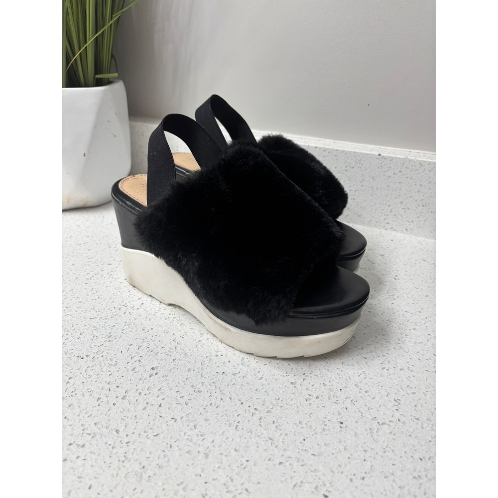 Forever 21 Y2K Faux Fur Chunky Colorblock Platform Wedge Heels goth retro bratz